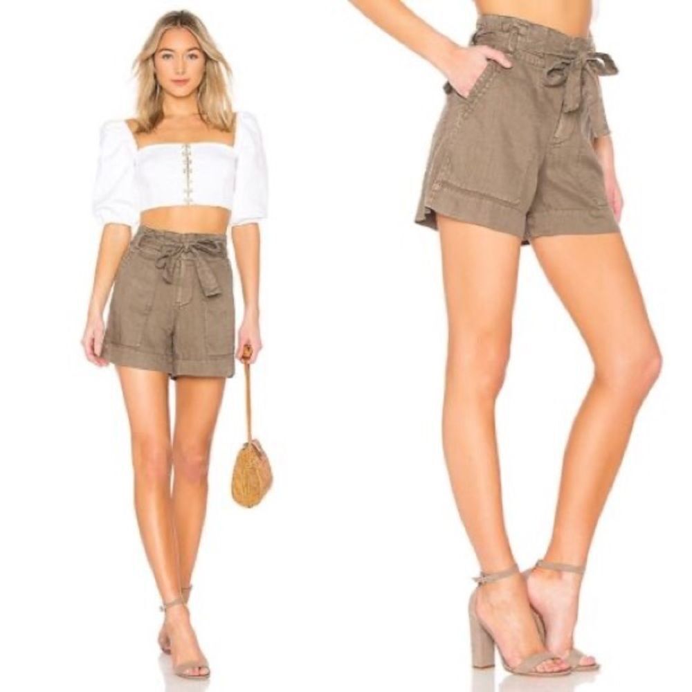 Joie High Waist Brown Tie Shorts